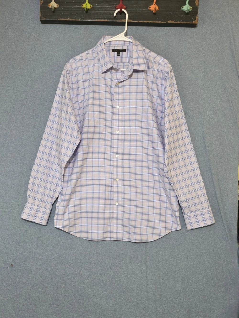 Banana Republic Hi Dri Slim Fit Plaid Dress Shirt